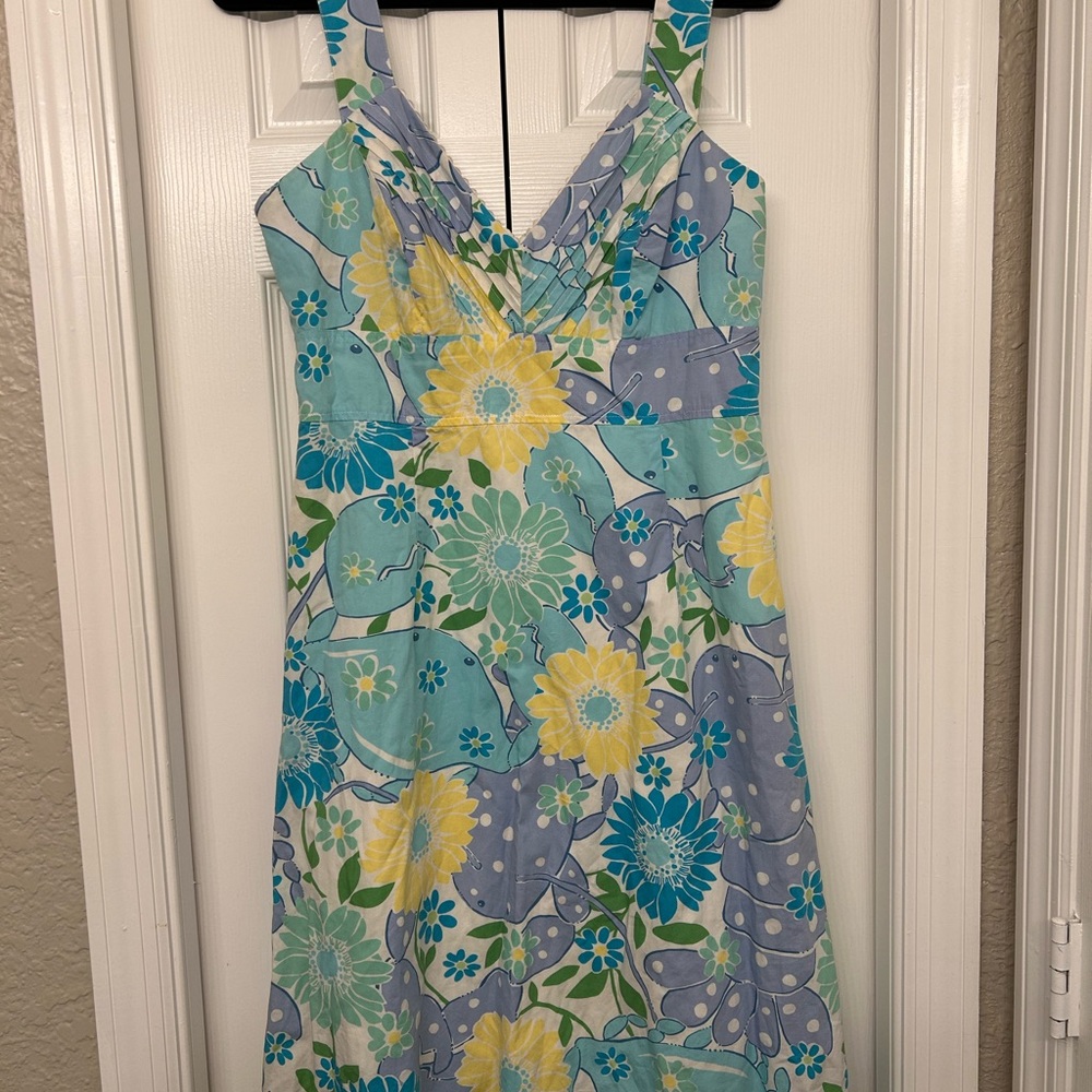 LILLY PULITZER White Label Lobster Floral Print Party Dress